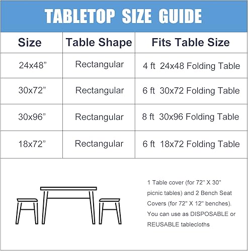 Miniatura 7 de Fitable Funda impermeable para mesa de picnic a cuadros, para exteriores, con fundas de banco, 3 piezas, mantel de vinilo ajustable de franela de 30