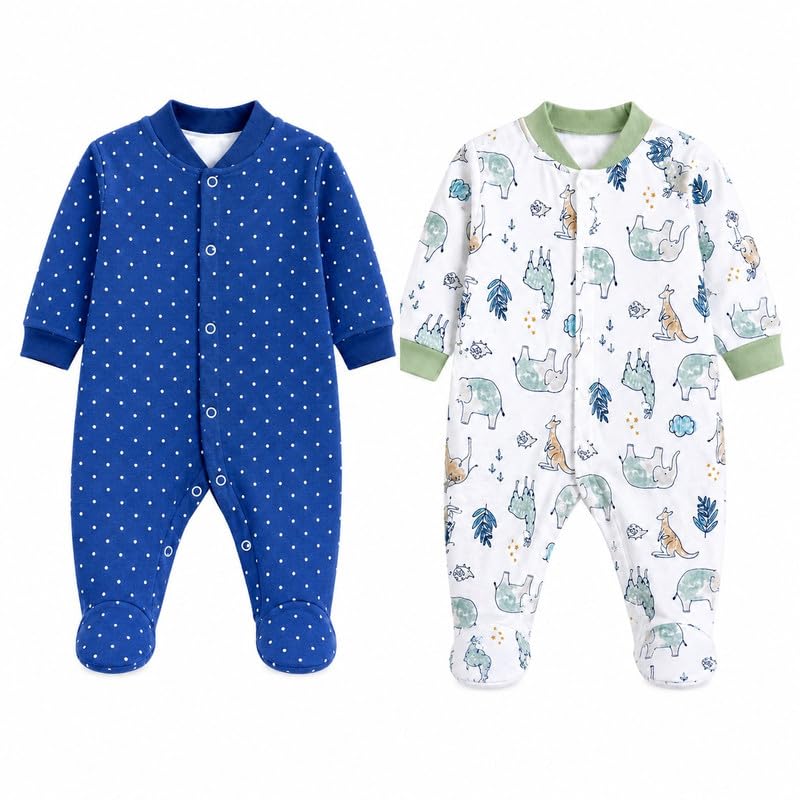 Image of EIO 100% Cotton Rompers Sleepsuits Jumpsuit Night Suits for Infants Newborn Baby Boys & Girls