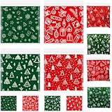 Roshtia 300 Count Resealable Christmas Bags with Zipper Seal Christmas Treat Bags for Xmas Holiday Party Snack Goodies Candy Packaging Small Gifts