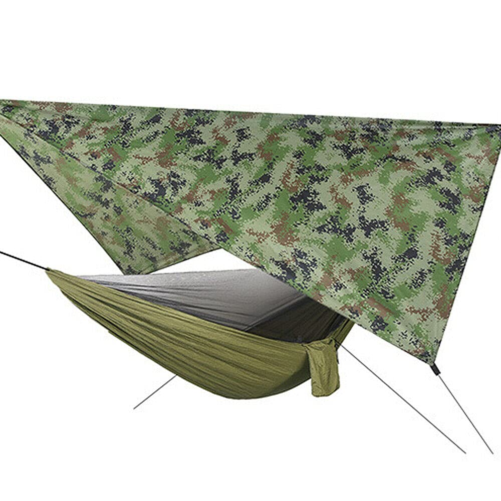 SHZICMY Amaca per esterni con zanzariera, kit per amaca da campeggio, ultra leggera, traspirante, con portata di 200 kg (290 x 140 cm), colore verde