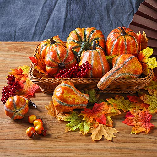 image for HarrierWing Artificial Pumpkins and Gourds,Assorted Lifelike Fall Frui