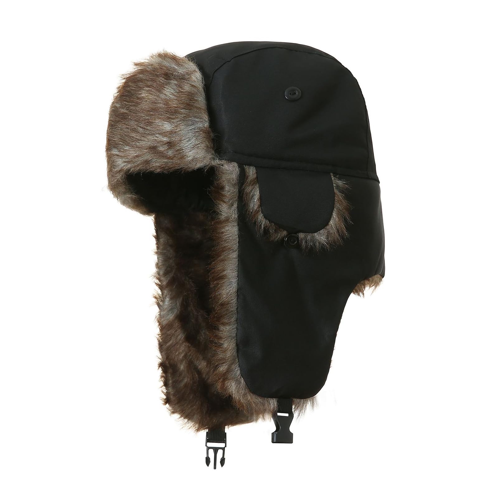 Wangqiuqiu Trapper Hat,Russian Hat,Winter Hats for Men,Ear Flaps Winter Hats,Waterproof and Windproof,for Outdoor Skiing, Skating, Cycling and Hunting,Camping for Women and Men(Black)