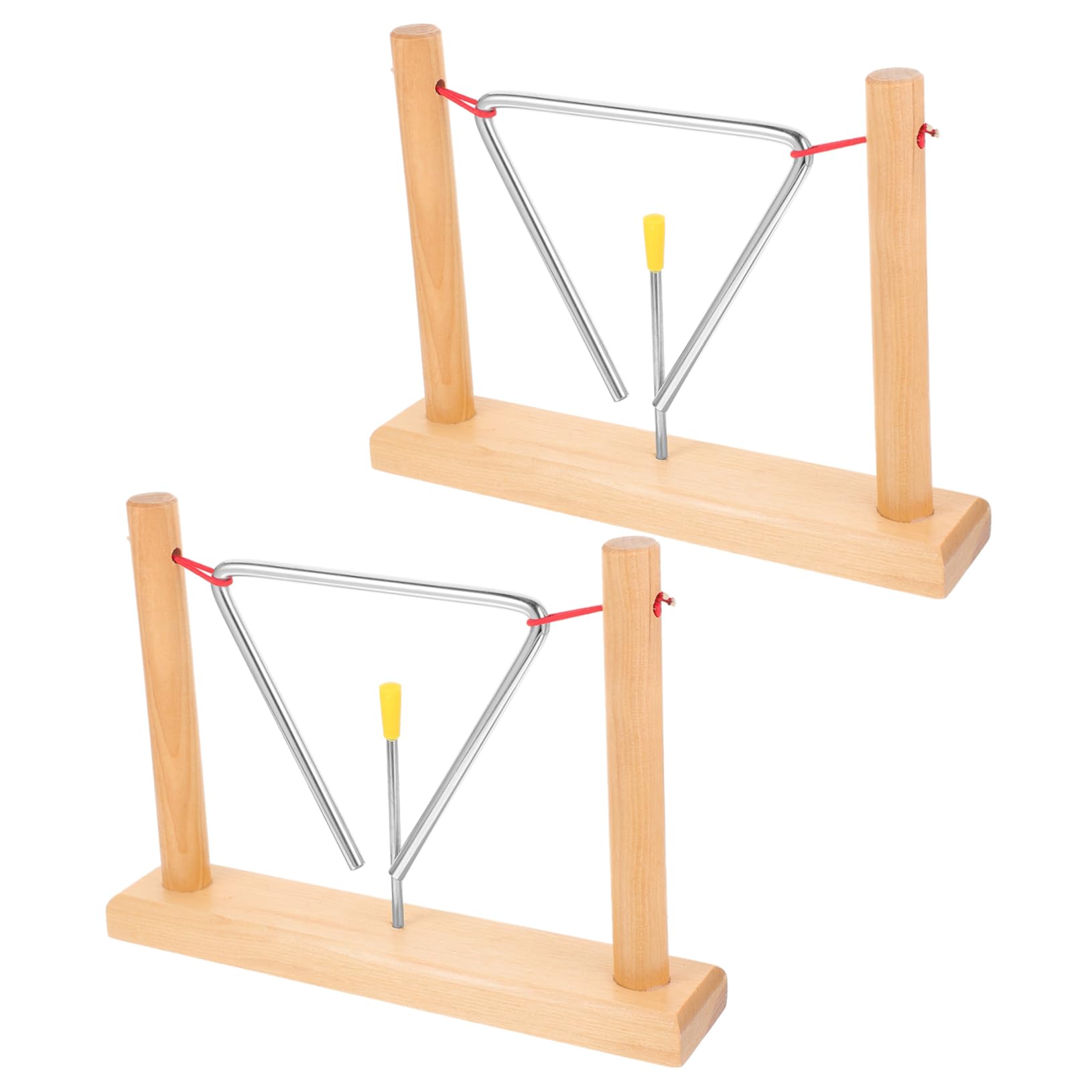 Instrument Triangle Musical Support Bois Lot de 2 sets de sets de Pièces | Baguettes Fournies, Bords Arrondis, Son Clair et Résonnant, Garçon et Filles et Débutants, Usage D’Apprentissage