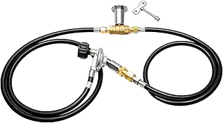 Roastove Pit Installation Kit with 1/2" Chrome Key Valve,90K BTU Max,CSA Certified Propane Connection Kit, Gas Mixer Regulator with Adapter Included Air Mixer & Key Valve for Propane Connection