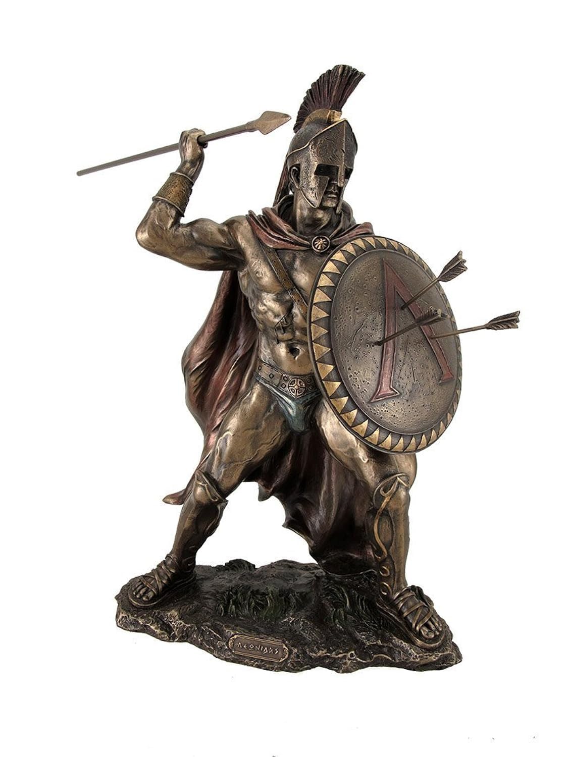 VERONES 12.75" Leonidas Greek Warrior King Statue Spartan Decor