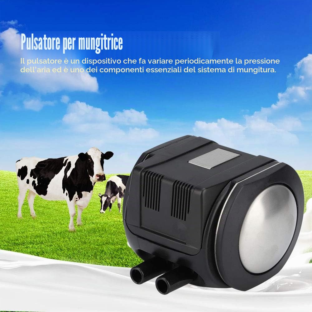 Pulsatore per Mungitrice Pneumatico in Acciaio Inossidabile HP102 con Doppia Uscita Frequenza Regolabile per Mucche Pecore Capre Accessori Attrezzature Agricole