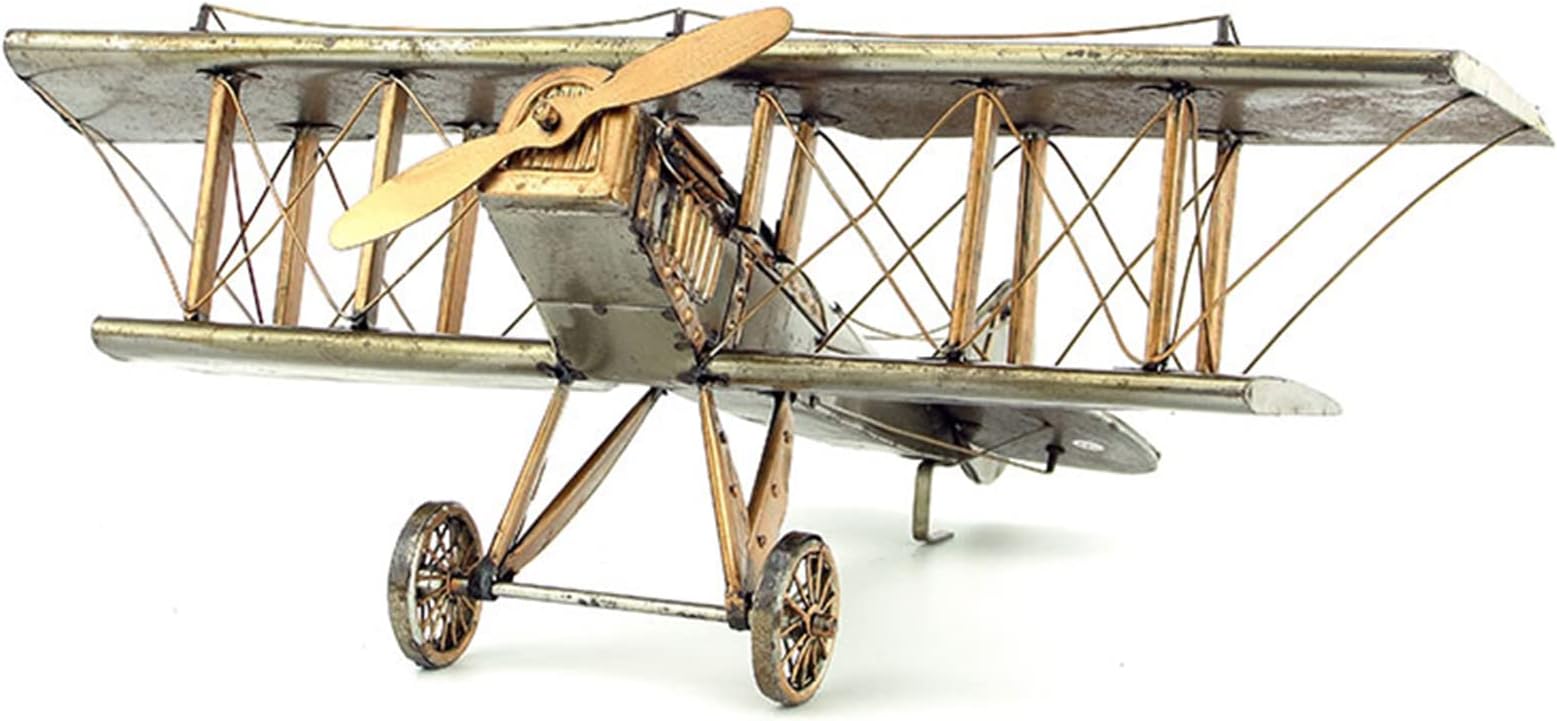 JN-4 Aircraft Model, Metal Iron American Vintage Handicraft 1916 American Curtis Jenny Aircraft Replica Home Decor Collection Gift 44X39X16CM