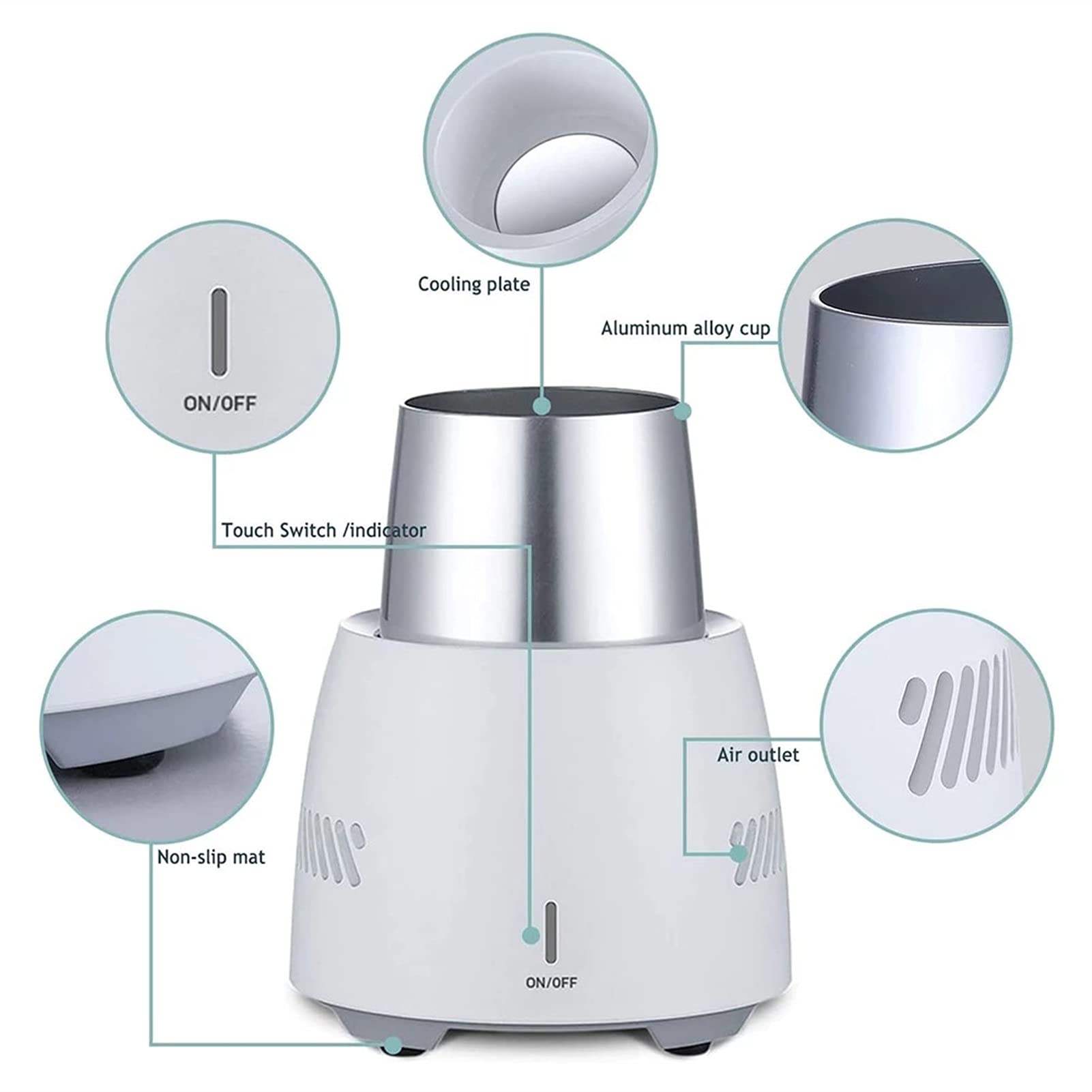 Enfriador de Bebidas Eléctrico Portátil 350Ml - Mini Refrigerador para Cerveza, Latas de Agua, Refrescos y Tazas con Ventilador Silencioso Incorporado