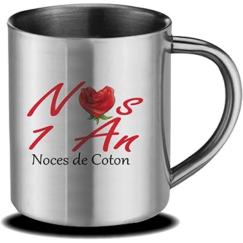 Tasse Mug Cadeau Anniversaire 1 An De Mariage Noce De Coton Original Amour Couple Romantique Amazon Fr Cuisine Maison