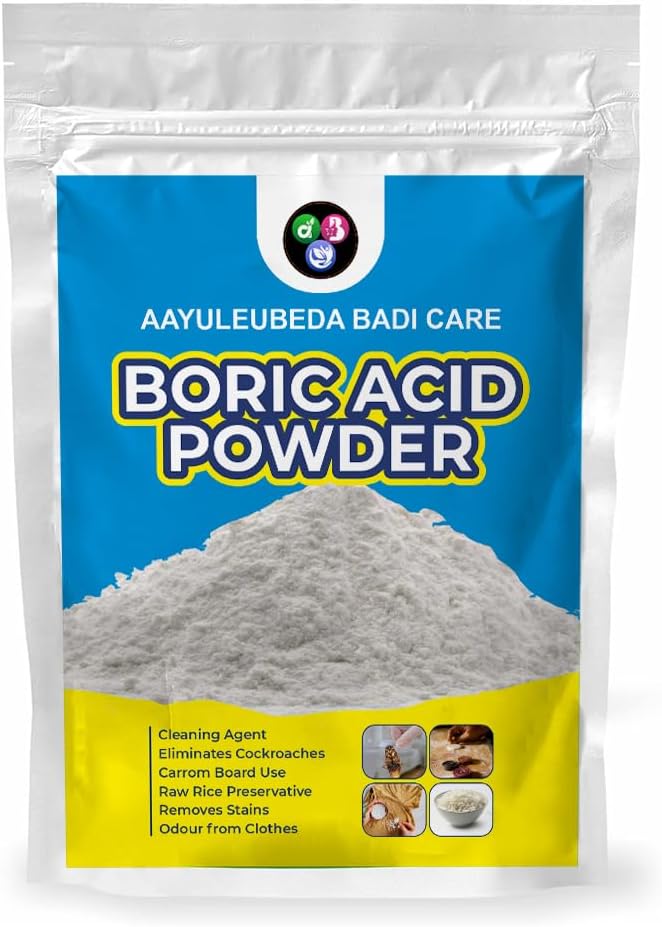 Multi-Purpose Boric Acid Powder|100% Pure Boric Acid Powder For Cockroaches|Exceptional Carrom Powder|Boric Acid Powder For Rice Preservation|Best Boric Powder For Cleaning|100 Grams...