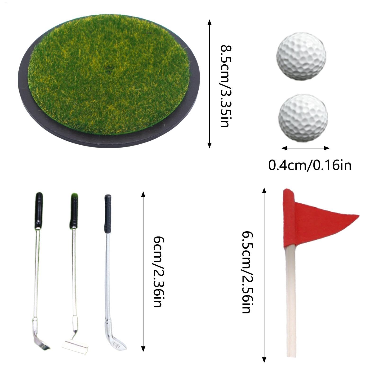 Mini-Desktop-Golfspiel, Tisch-Golfspiel, tragbares Mini-Putting-Green-Spielzeug-Set, tragbares Putting-Green-Spielzeug, PP-Metall, für Büro-Innen-Entspannungs-Kollegen-Schreibtisch-Spielnutzung