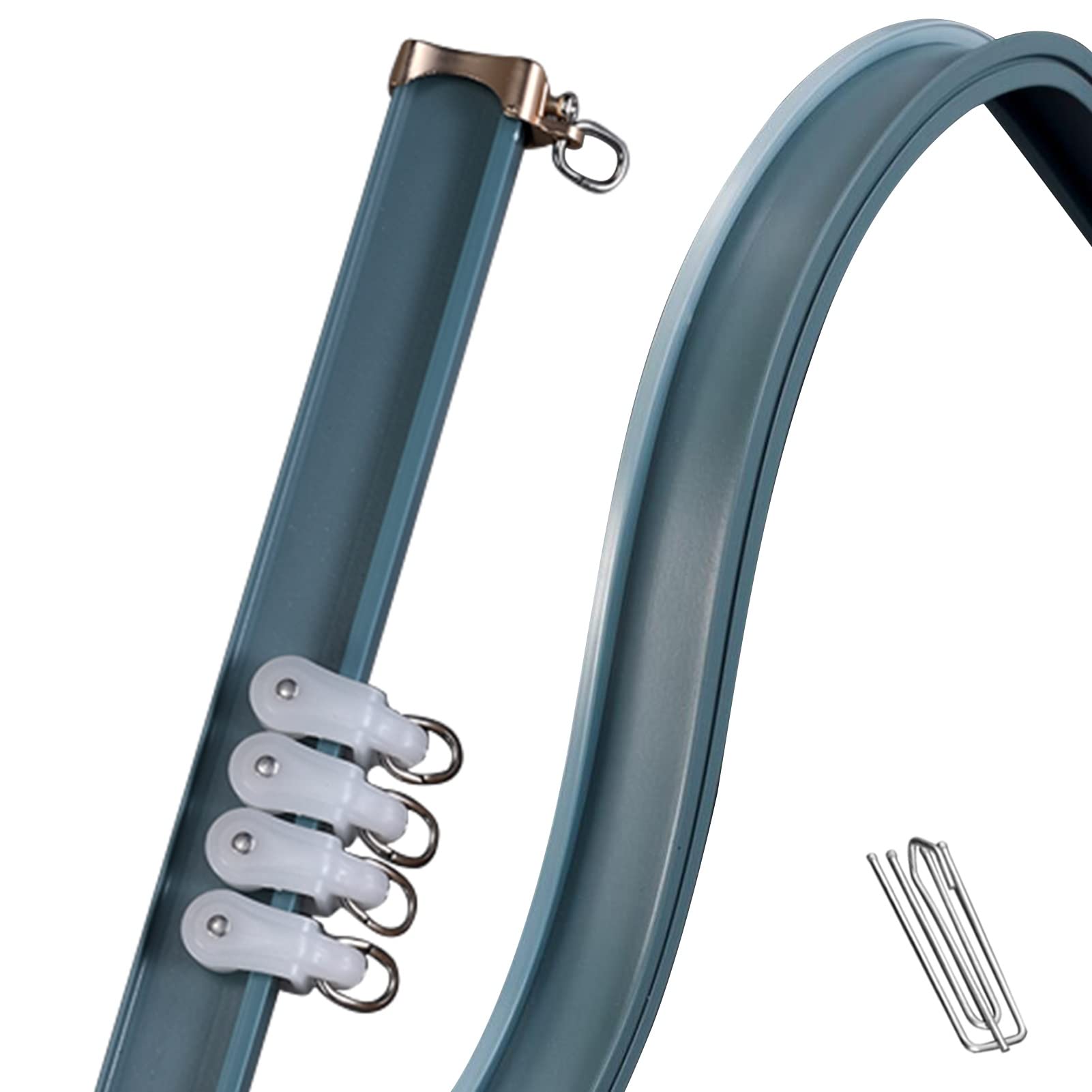 SFNIOKFG Bendable Curtain Track System, Ceiling/Wall Mount Curtain Rail Rods, Flexible Curtain Rod Set for Bathroom/Bay Window, Hooks Included (Color : Wall Mount, Size : 400cm/13ft)