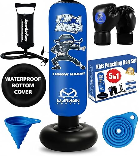 Miniatura 9 de Marwan Sports 5-in-1 Inflatable Punching Bag for Kids  63" Karate Toy Set with Boxing Gloves, Durable Fast Rebound, Active Play ChristmasBirthday