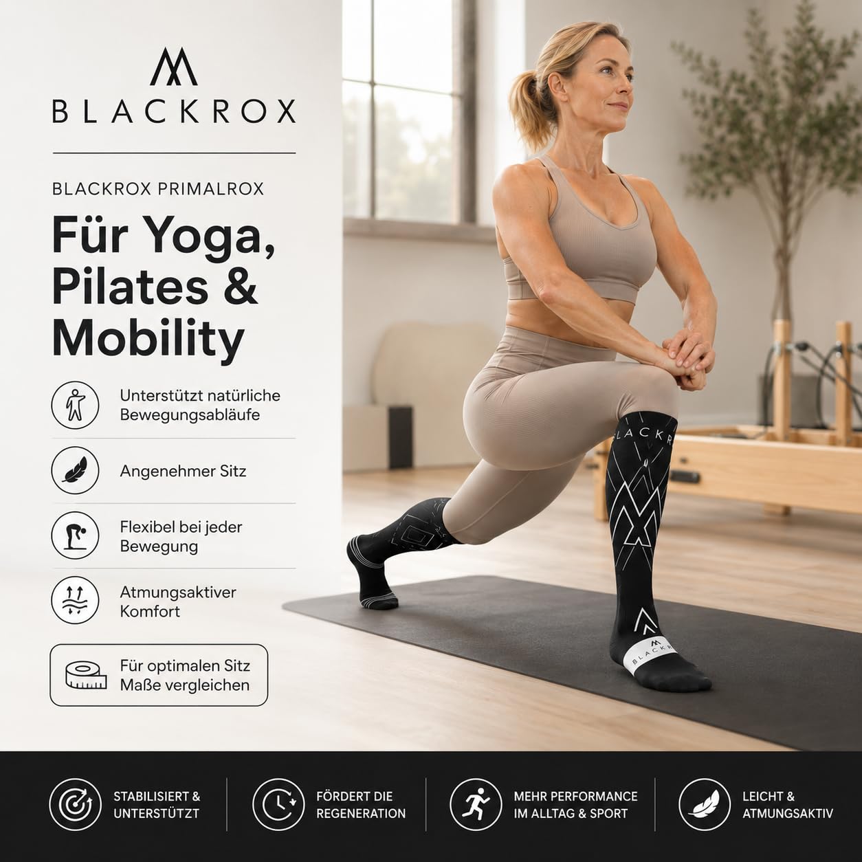 BLACKROX Kompressionssocken Astropreform PRIMALROX Premiun Kompressionssocken Sportkompressionssocken Laufsocken Laufen Fußball Radfahren Damen Herren Unisex