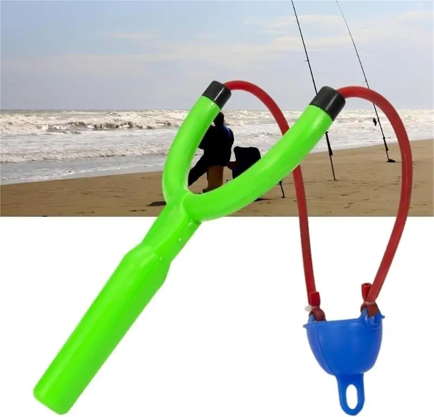 Fishing Bait Slingshot Catapult 10Pcs Fishing Baits Nestings Durables Thrower Powerful Catapults Feeder Handheld Throw Baits Fishing Catpult Tool