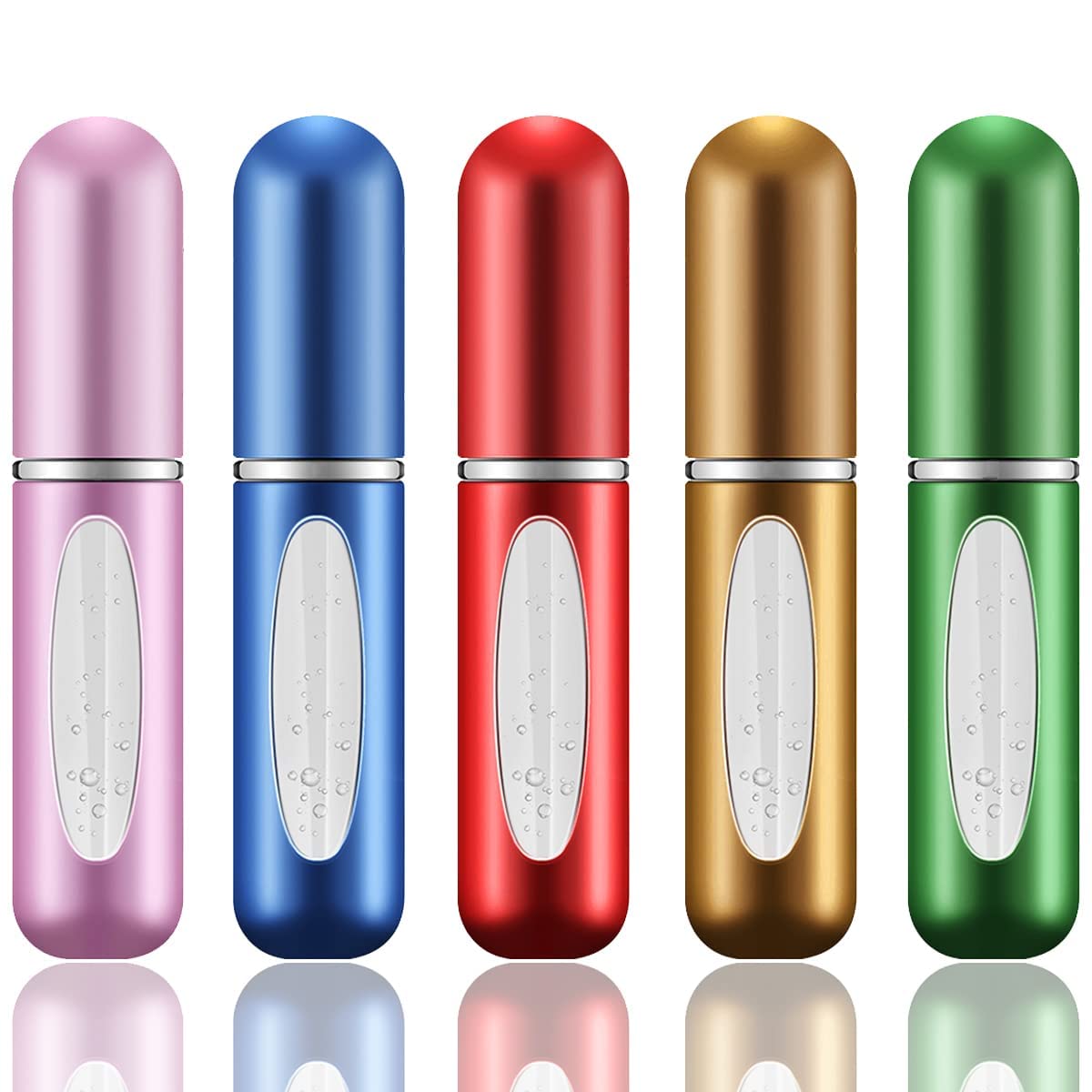 perfume atomiser refillable bottles portable mini spray travel bottle with visual window perfume travel bottle for purse handbag pocket luggage holiday essentials (5 pcs)(5ml)