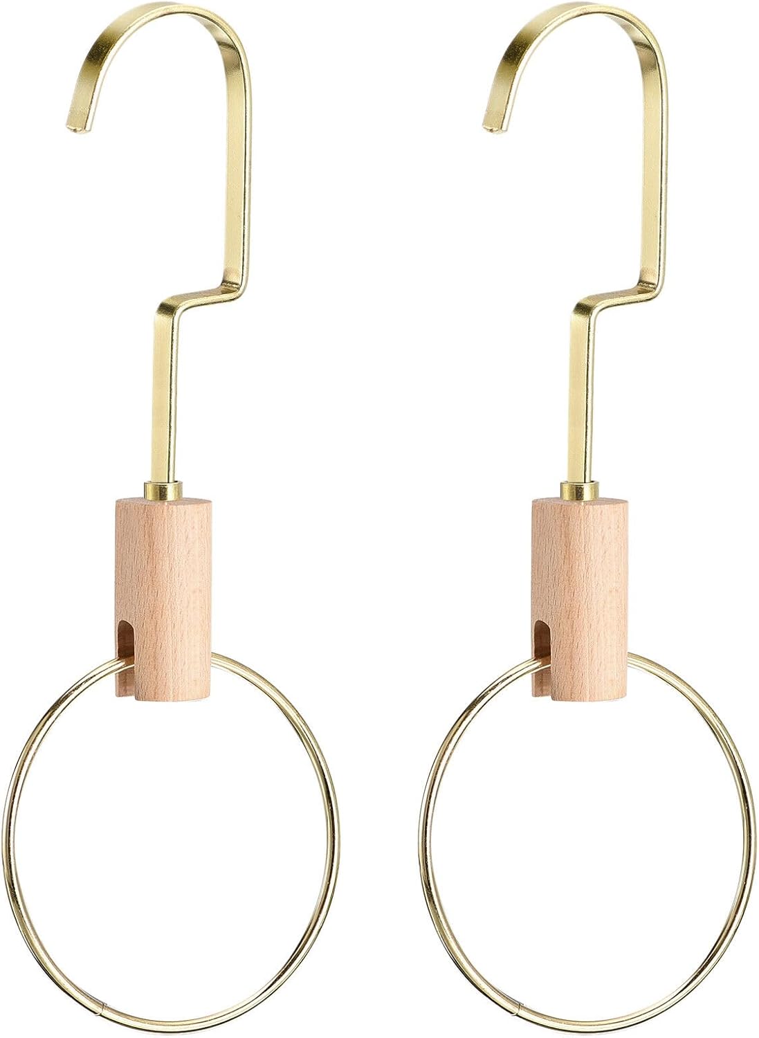 Home and Garden Parts 2Pcs 3.5 Inch Scarf Ring Hangers Circle Scarf Organizer 15cm Length Hook Gold #CN/251024/04782