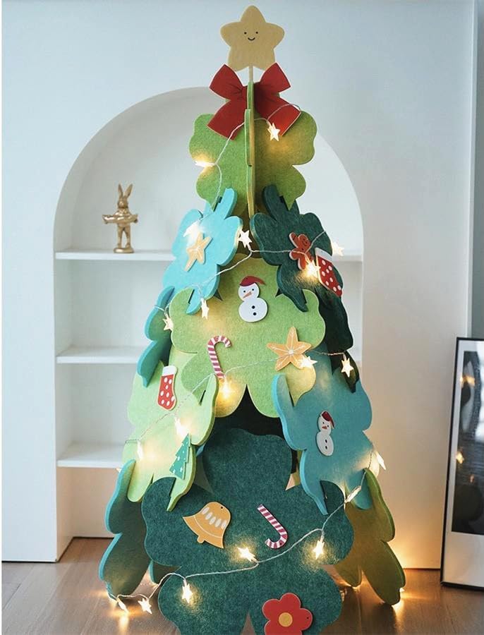 Auxury Kit creativo de montaje de árbol de Navidad de fieltro 3D