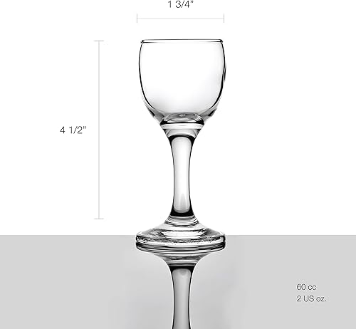 Miniatura 3 de Pasabahce Premimum - Juego de 6 vasos de chupito Bistro Cordial y Licor extra de 2 onzas (60 cc) - Mini copas de vino - Copa de diseño único - Vasos