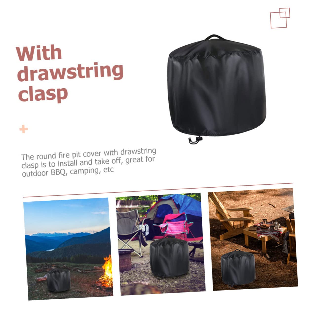 BESPORTBLE Fire Bowl Cover Set Round Fire Pit Covers Garden Fire Pit Cover Waterproof Easy to Store