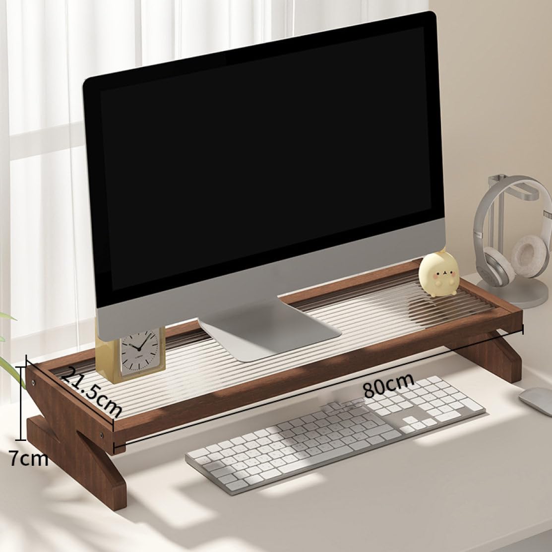 Amazon.co.jp: MJKQ9 モニタースタンド 木製 80*7cm 卓上収納