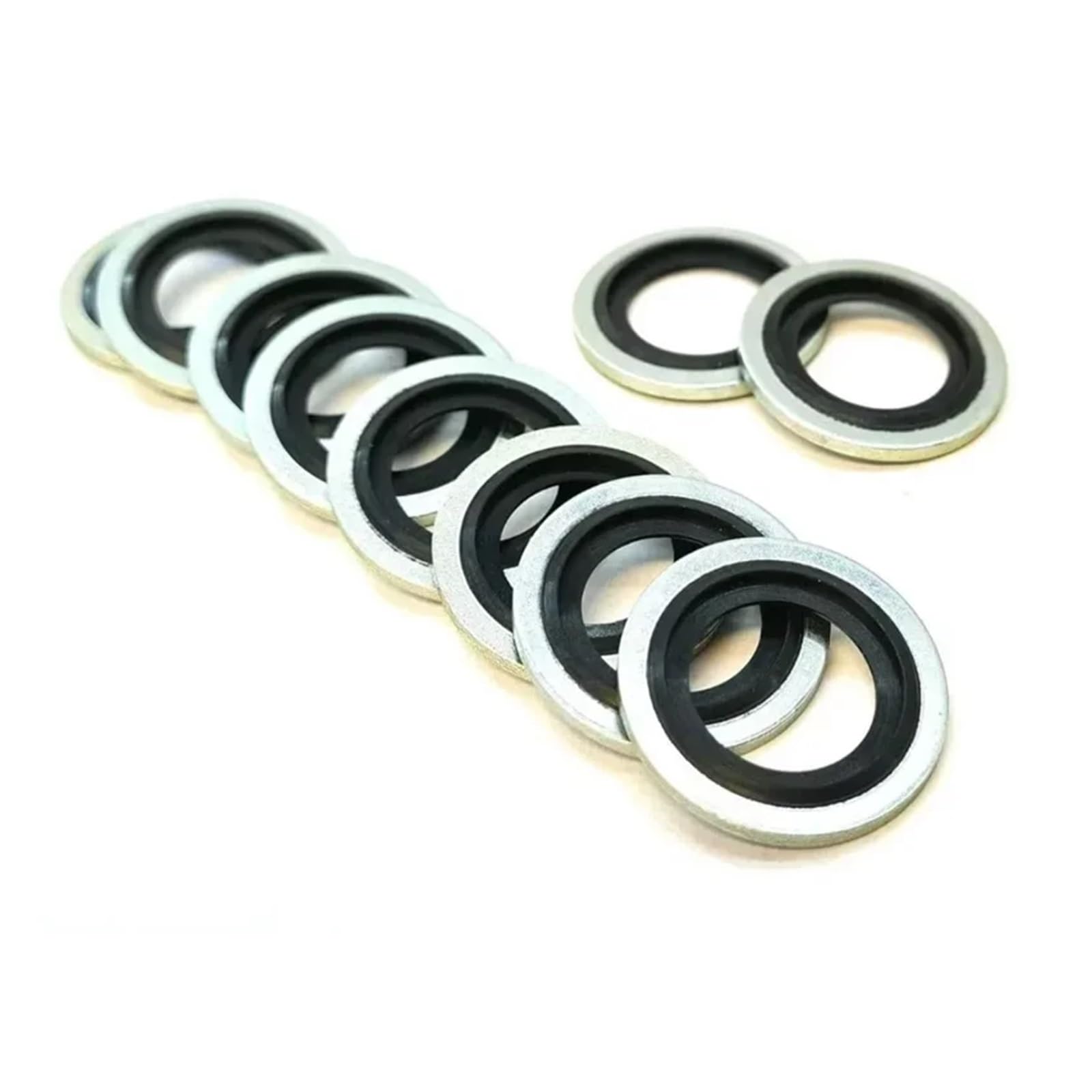 Wen ST 10pcs Bonded Seal Washers Hydraulic Oil Petrol Sealing Washers Zinc Plating Ring Gasket M6 M8 M10 M12 M14 M16 M18 M20 M22 M30(Imperial 1 4)