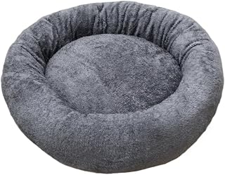 Plush Donut Dog Bed - Cozy, Orthopedic Sleep Solution for Medium & Small Dogs, Cats | Indoor/Outdoor Pet Bed with Soft Short Plush, Non-Slip Bottom, Machine Washable(19.69''X3.15''X17.72'',Gray)