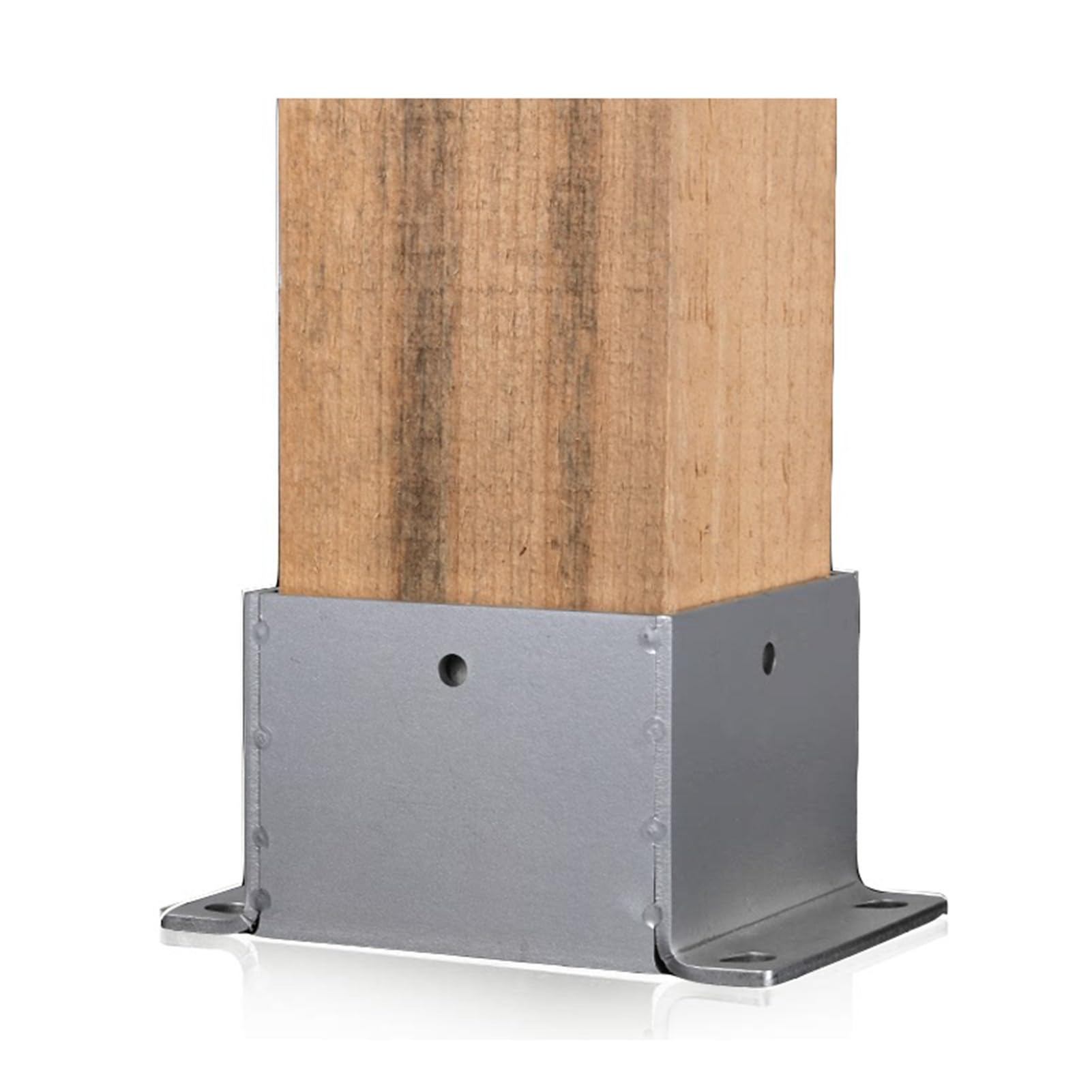 Base de anclaje de poste de metal resistente con tornillos para un soporte resistente en barandilla de porche, pérgola y soportes estructurales