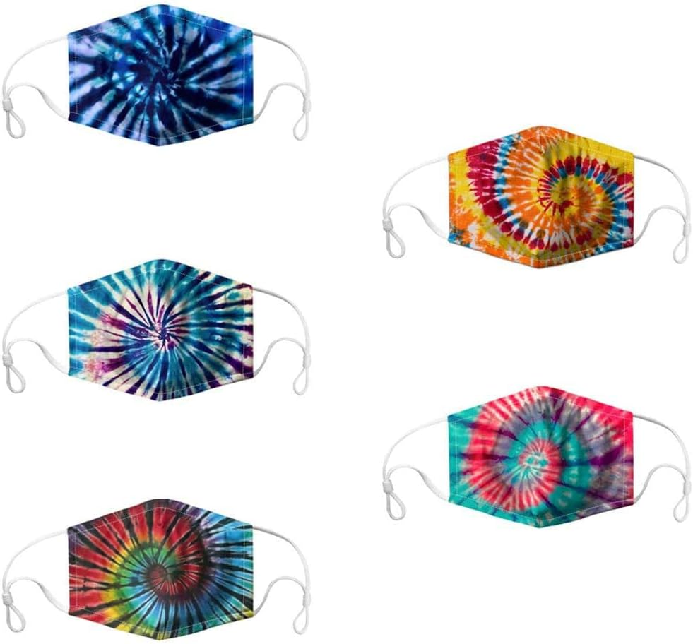 5Pcs Fashion Washable Cotton Breathable Reusable Outdoor Face Bandanas for Women Men