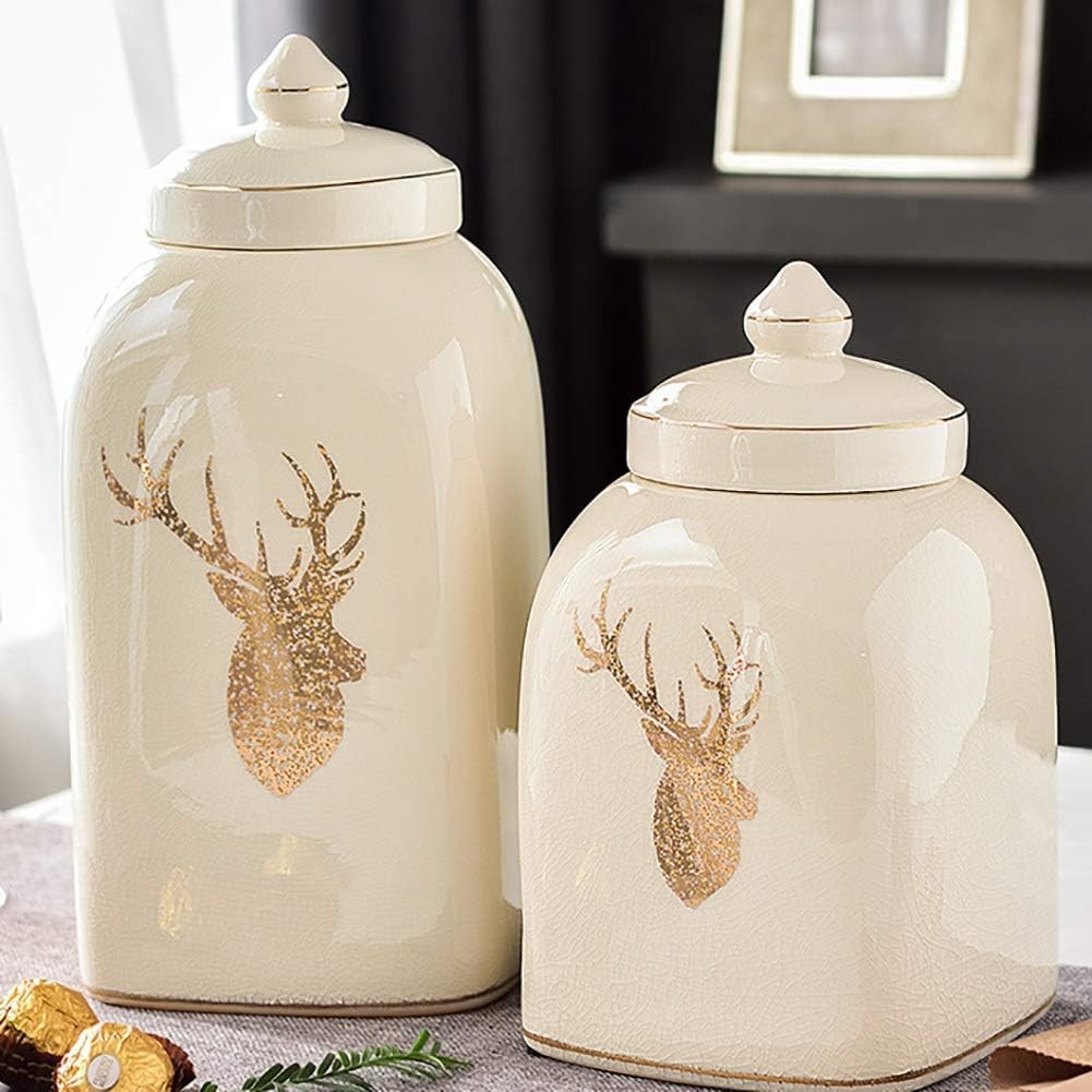 Cremation Urn for Ashes Funeral Urn Cremation Urn Adult Child Pet Urn European Creative Ceramic Seal Moisture Proof Ashes Storage Box can be Placed at Home and Used for Commemoration.