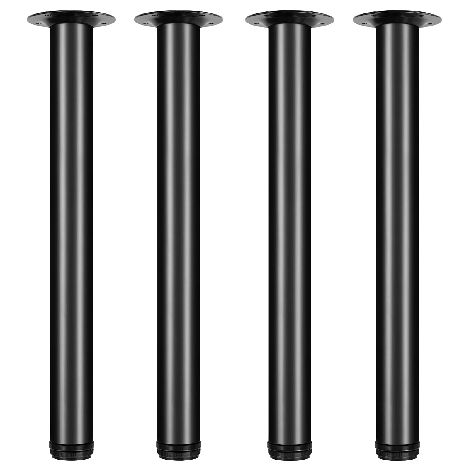 QLLY - Patas metálicas altas ajustables de 22 pulgadas para escritorio, juego de patas para muebles de mesa de oficina, juego de 4 (55,8 cm, negro)