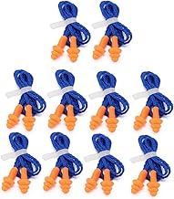10 Pairs Silicone Ear Plugs Waterproof Wired Spiral Ear Plugs with Rubber Rope Noise Cancelling for Sleeping and Hearing Protection