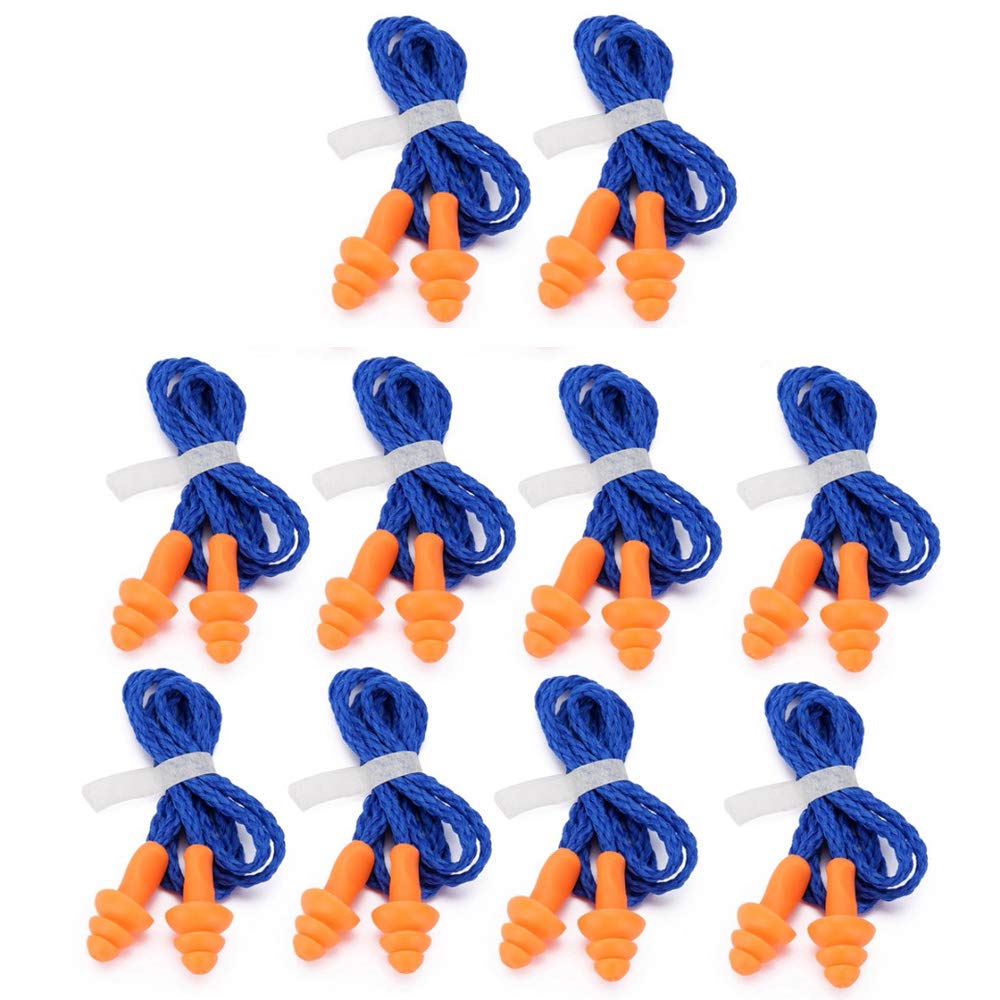 Tappi Per Orecchie Per Dormire Mivos Tappi Per Orecchie In Silicone Con Cordino I 20 Paia Di Tappi Antirumore Lavoro - Foto 3