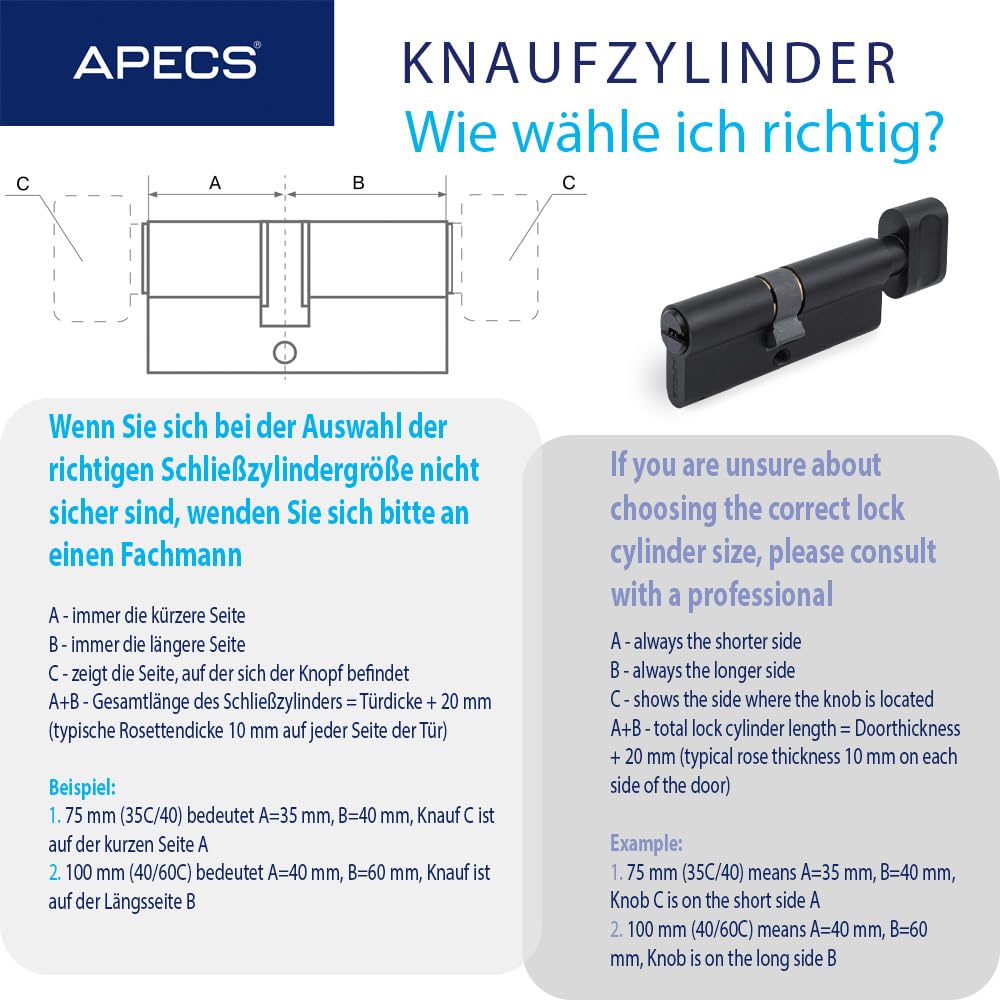 Zwart Knopcilinder EA SKG 2 sterren