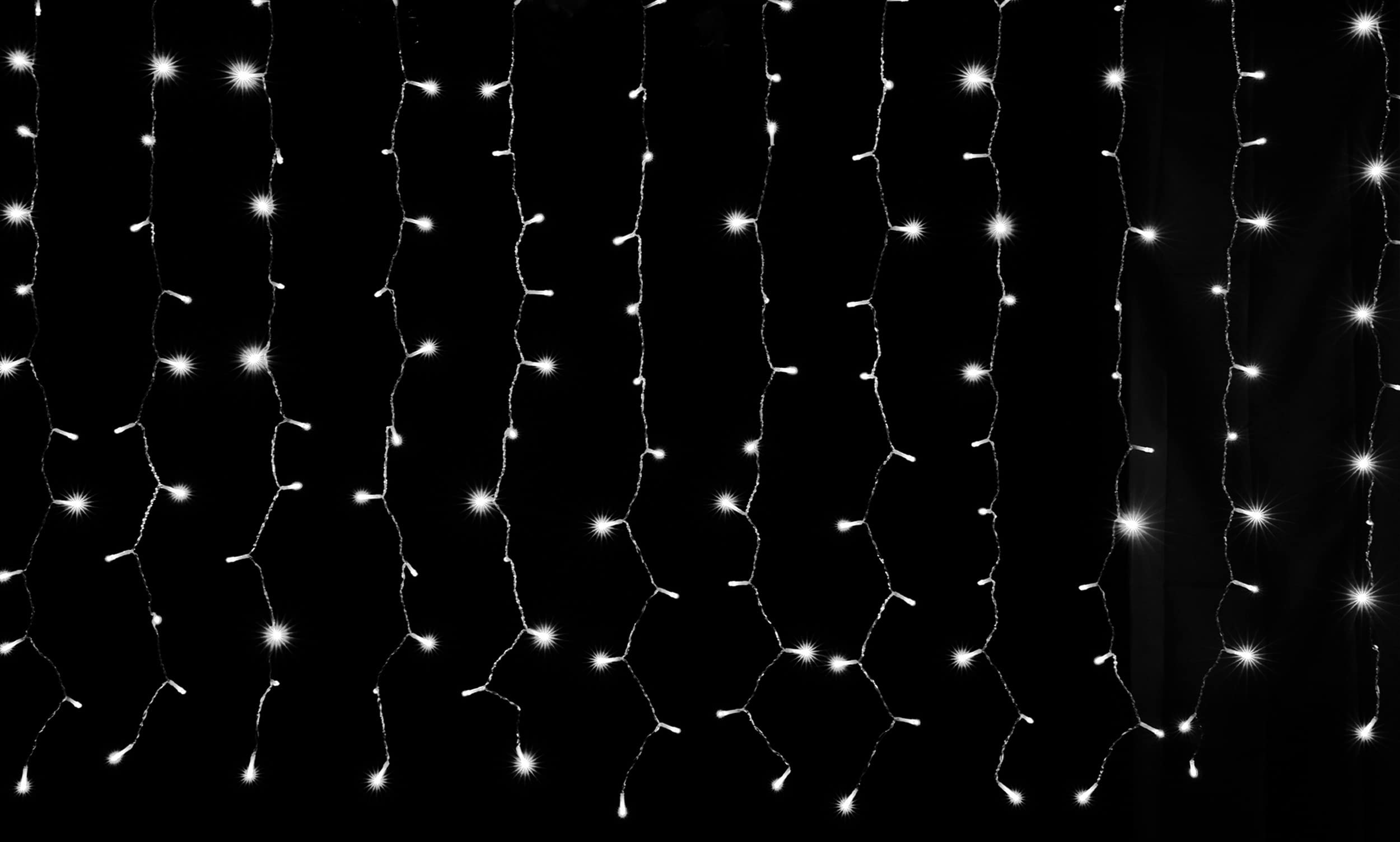 H HANSEL HOME Cortina de Luces LED de 1.6m x 1,2m 144 LED 8 Funciones Cortina Luces Navidad Impermeable IP44 Exterior y Interior - Luz Blanca