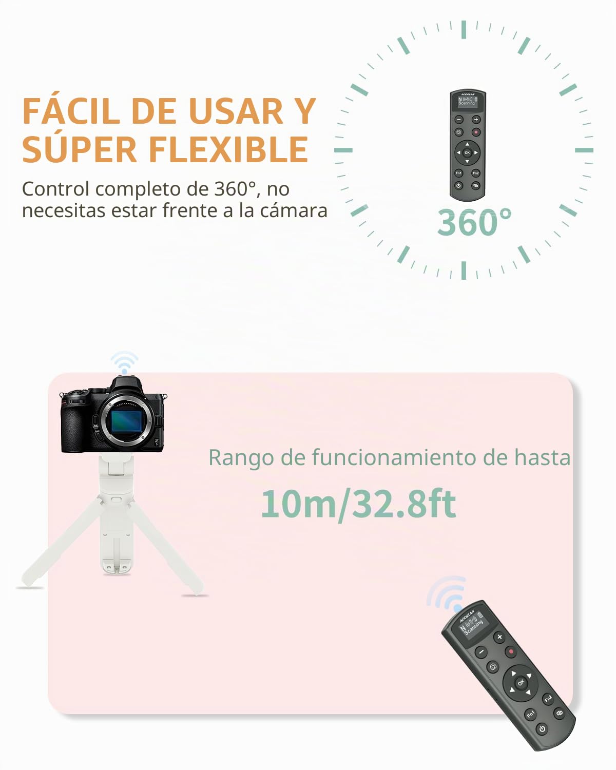 Aodelan - Mando a distancia inalámbrico para cámara Nikon - Disparador de disparador recargable con pantalla OLED para Zfc, Z50, P1000, A1000, P950, B600; sustituye a Nikon ML-L7 (negro)