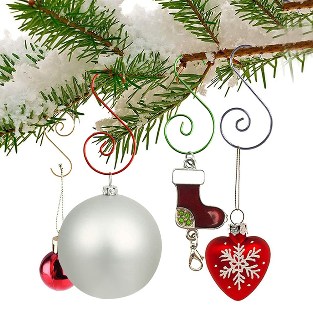 com-four 150 ganci per decorazioni per albero di Natale, ganci per palline di Natale, gancio rapido per decorazioni natalizie, ganci in metallo