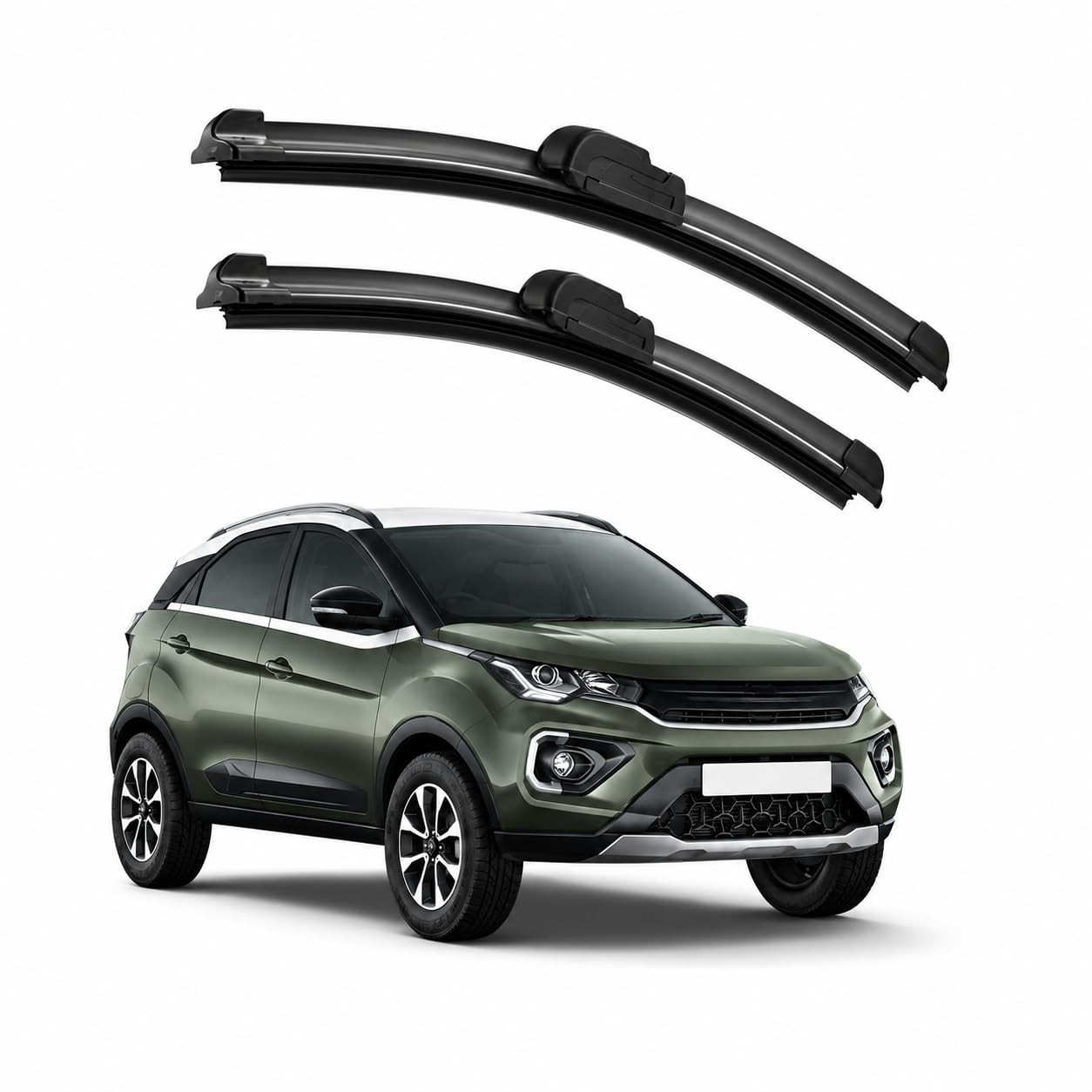 UNEESTORE Frameless Car Windshield Wiper Blades for Nexon (2020–2023) | Premium All-Weather Wiper Set | Pack of 2 (24" + 14")-image-33