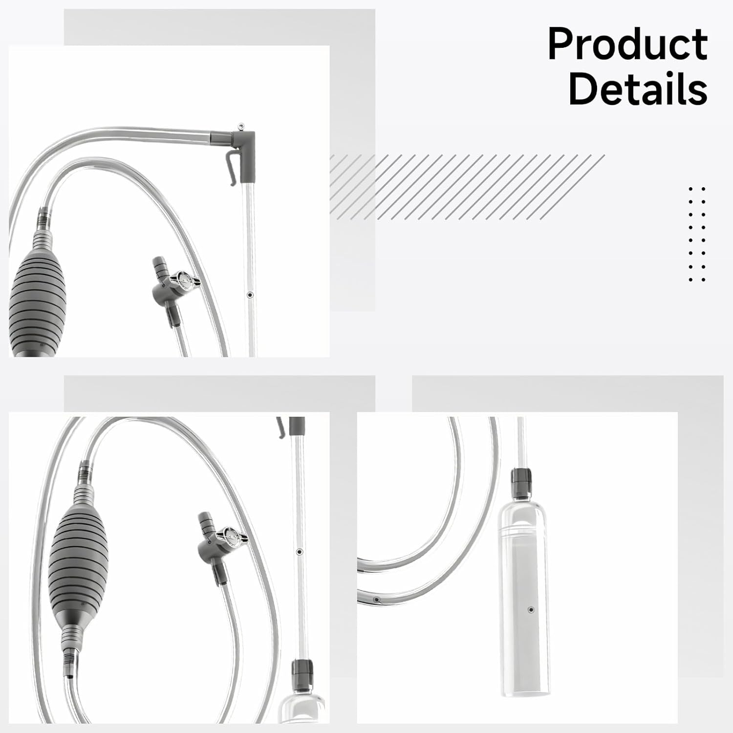 Fish Tank Water Changer 3.0M, Aquarium Vacuum Gravel Cleaner, Flow Regulator, Extendable Siphon with Duckbill Head, Cleaning Filter Screen Grid