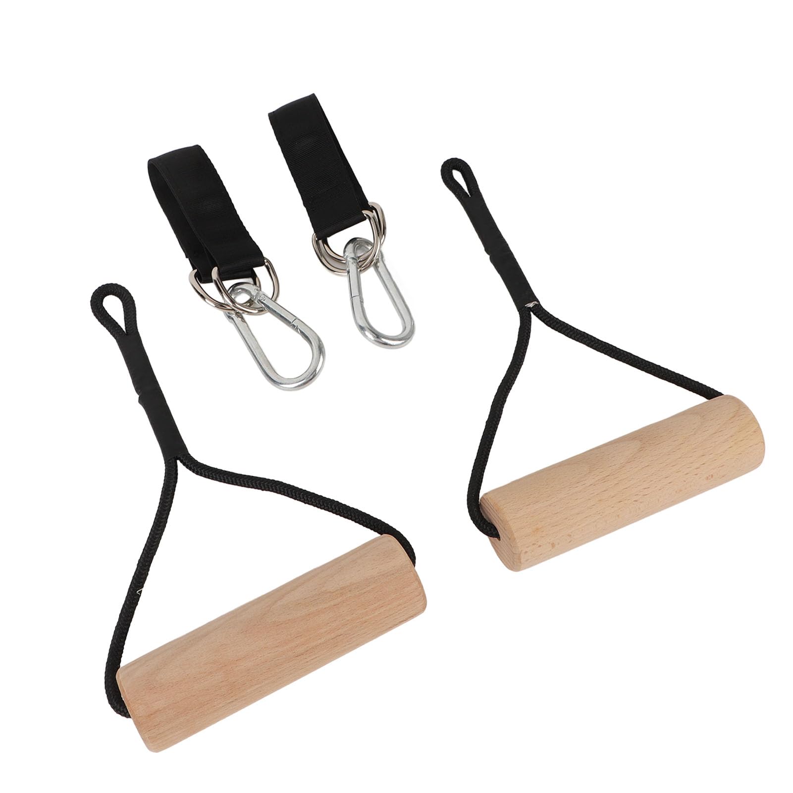 POENVFPO Anillos de Gimnasia de Madera, Asas Portátiles para Entrenamiento de Fuerza de Brazos y Desarrollo Muscular, con Bolsa de Almacenamiento para Gimnasio en Casa Al Aire