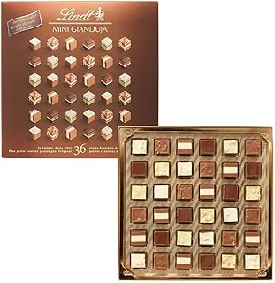 Lindt Schokolade - Nougat Mini Pralinés | 165 g | -Schachtel mit 36 Pralinen in 9 ausgewählten, exquisiten | Pralinengeschenk | Schokoladengeschenk | 1er Pack