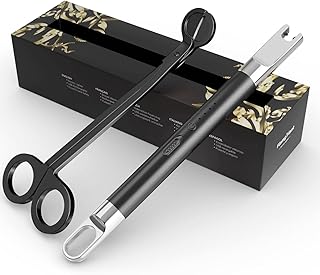 Flamgirlant Lighter Candle Lighter Electric Lighter Plasma Lighter with Candle Wick Trimmer, USB Rechargeable Lighter with Battery Display, Arc Lighter for Candle Cooking BBQ Fireworks, Black