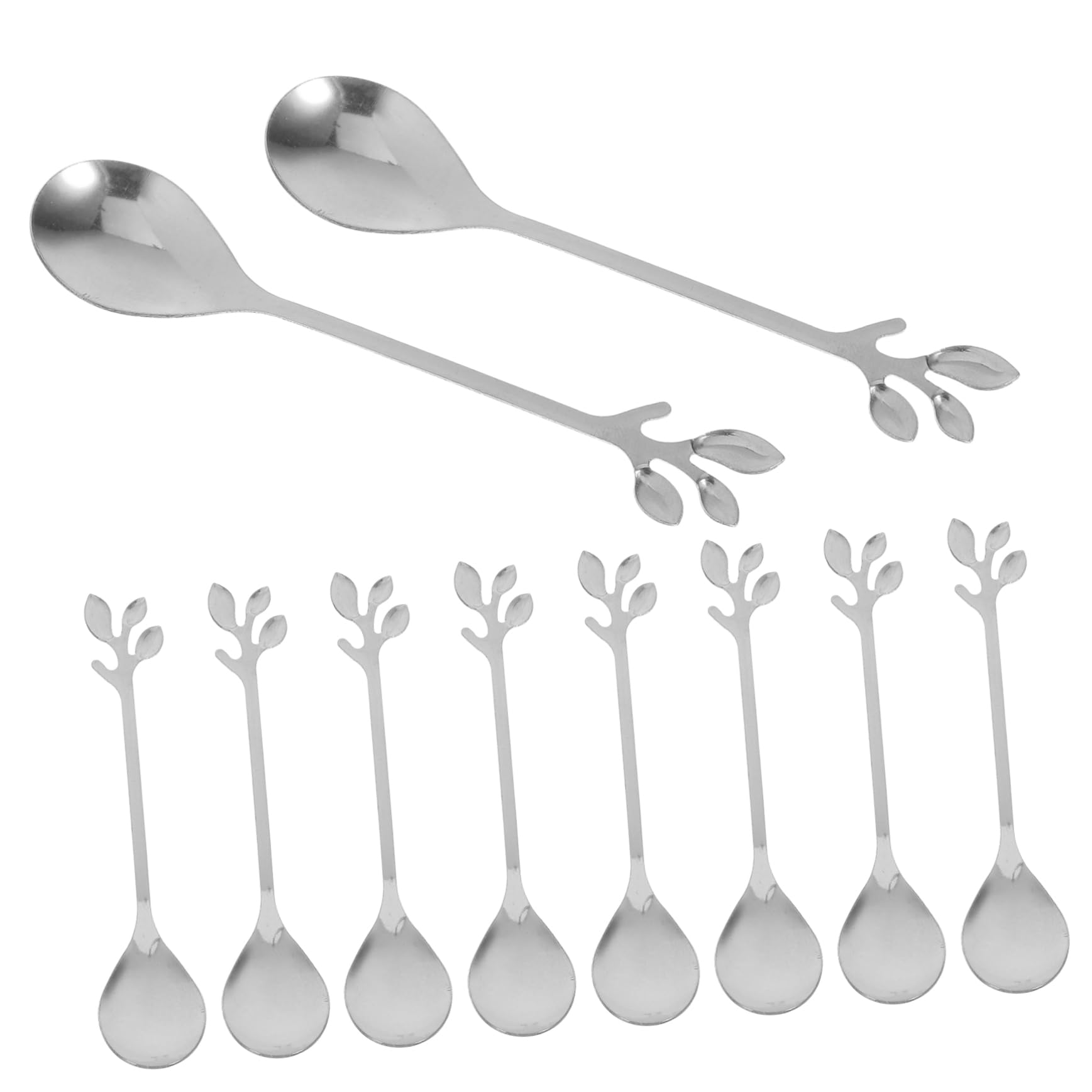 Unomor 20Pcs Long Handle Stainless Spoon Elegant Design for Iced Tea Desserts and Stirring Multi Function Kitchen Teaspoon and Stylish Tableware