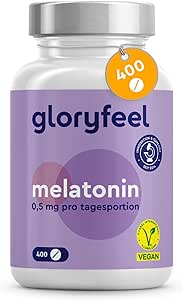 Melatonin hochdosiert - 400 Tabletten (13 Monate) - 0,5 mg bioaktives Melatonin pro Tagesdosis - 100% vegan, laborgeprüft und ohne unerwünschte Zusätze in Deutschland hergestellt
