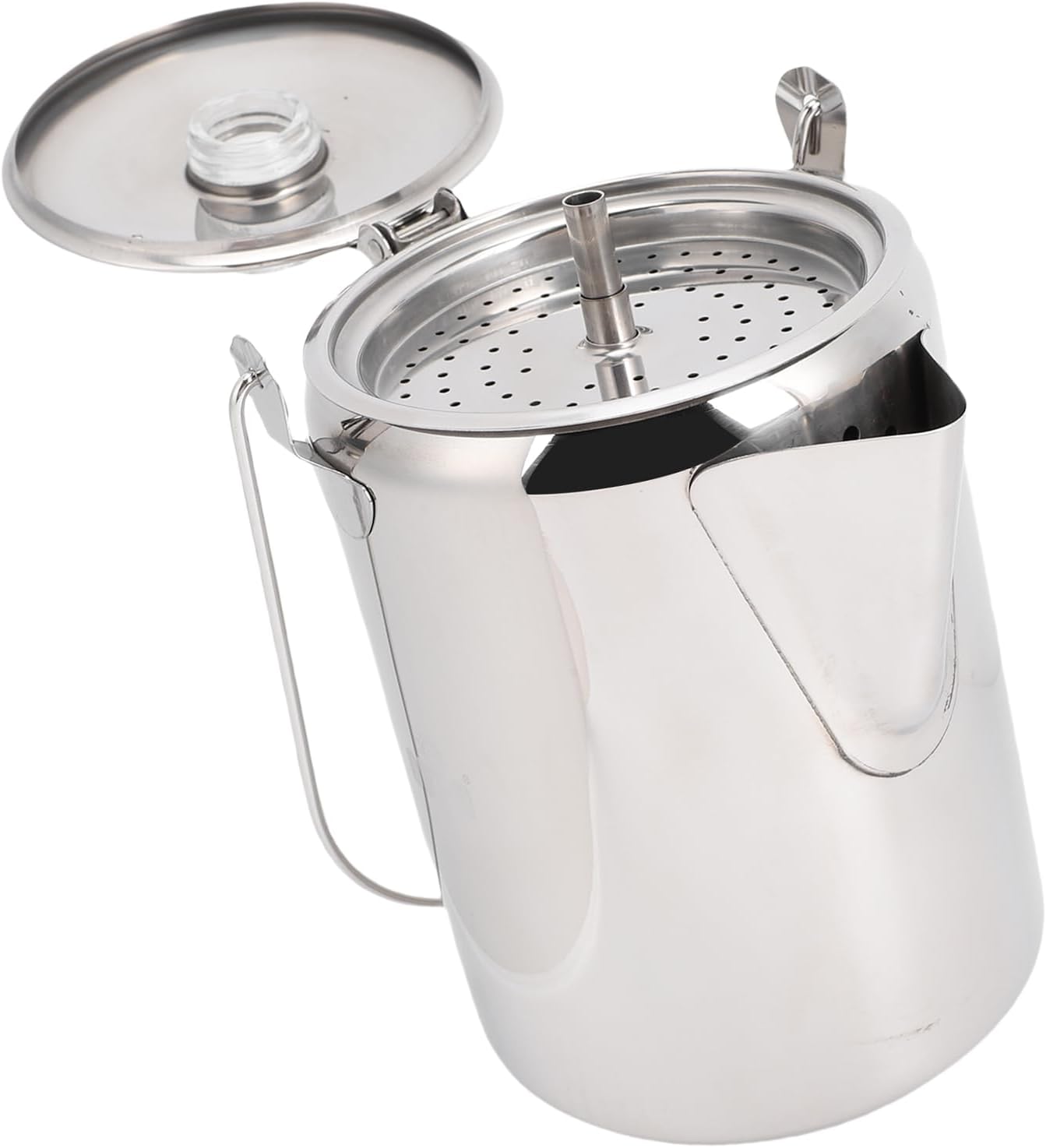 Rengue Stainless Steel Coffee Percolator, Marine Grade Coffee Maker with Efficient Filter, Ideal for Camping and Outdoor Adventures, 27.8oz (Silver)