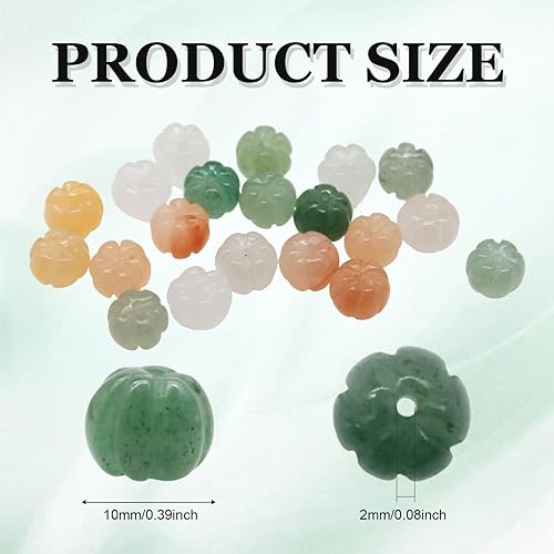 Miniatura 2 de 20 cuentas de piedra natural, cuentas en forma de calabaza de otoño y otoño, cuentas de cristal de piedras preciosas, cuentas espaciadoras de piedra