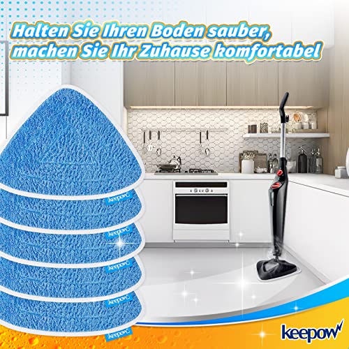 KEEPOW 5 Dampfreiniger-Pads, kompatibel mit Viledas Steam Mop Plus und kompatibel mit Viledas Dampfreiniger, Mikrofasertücher Ersatz für Viledas 100 Hot Spray Mop