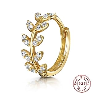 Amazon.com: Sterling Silver Huggie Hoop Earrings, Gold Cubic