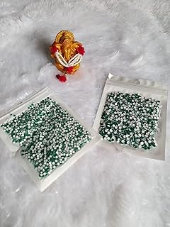 Green Velvet Self-Adhesive Skin Small Round Green Colour Matching Forehead Bindis Stickers for Girls &amp; Women Pack of 2(00...
