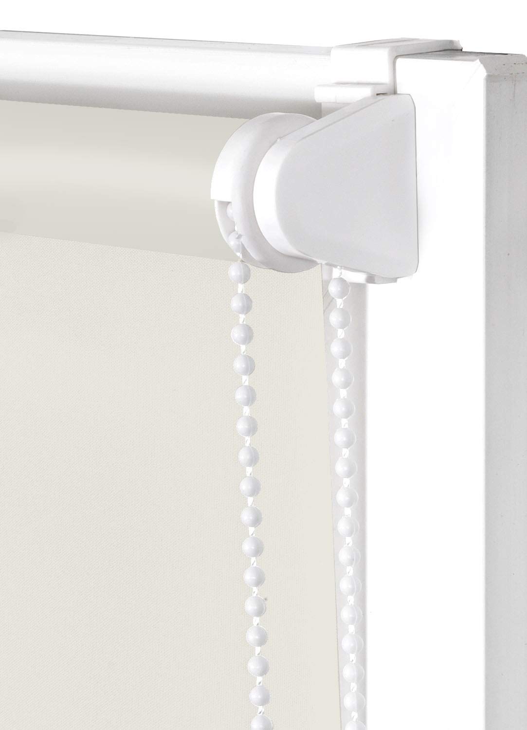 Store Enrouleur occultant Lisse, sans Outils et sans perçage, Dimensions du Store vénitien : 52 x 180 cm Largeur x Longueur/Dimensions du Tissu: 49 x 175 cm, Couleur Unie, Beige, Stores